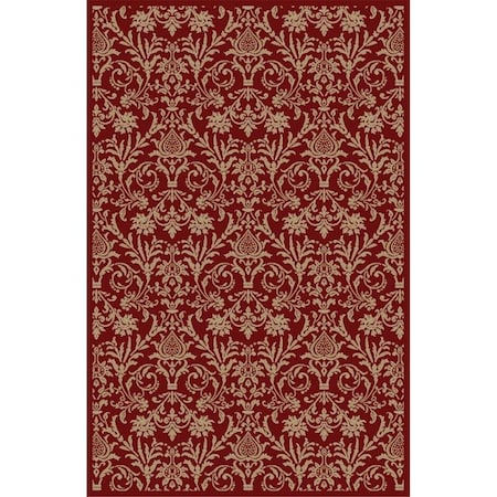 Concord Global 9 ft. 3 in. x 12 ft. 6 in. Jewel Damask - Red 49408